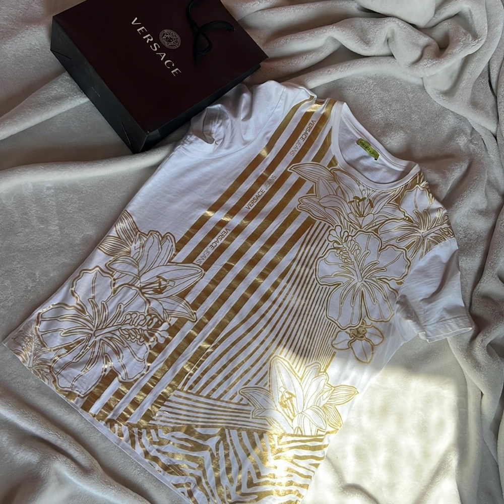 VERSACE FLORAL GOLD SHIRT